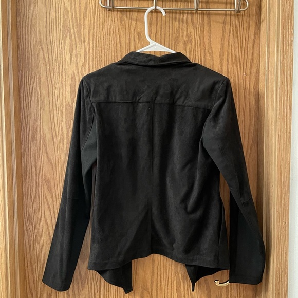 BB Dakota (Nordstrom)- Black Faux Suede Drape Jacket - Picture 4 of 6